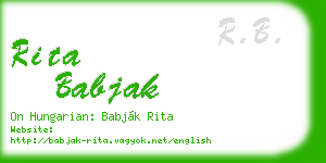 rita babjak business card