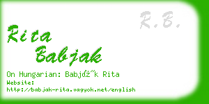 rita babjak business card